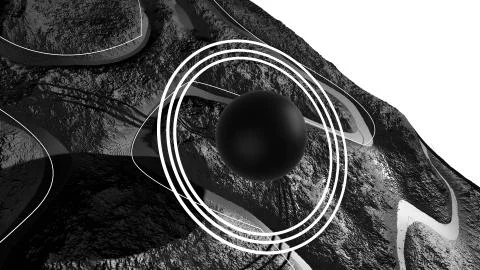 3d render of abstract planet surface. Very detailed sci fi or science fiction Illustrazione stock