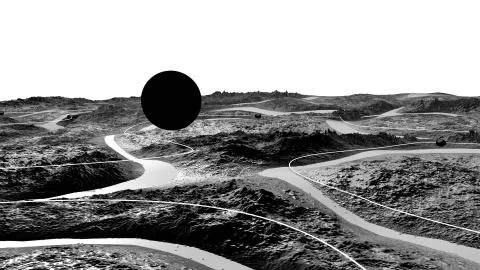 3d render of abstract planet surface. Very detailed sci fi or science fiction Stock Illustration