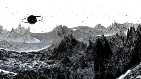 3d render of abstract planet surface. Very detailed sci fi or science fiction Illustrazione stock