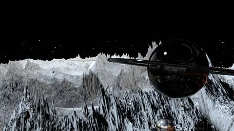 3d render of abstract planet surface. Very detailed sci fi or science fiction Stock Illustration