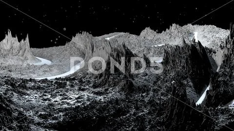 3d render of abstract planet surface. Very detailed sci fi or science fiction Stock Illustration