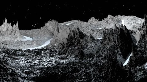 3d render of abstract planet surface. Very detailed sci fi or science fiction Stock Illustration