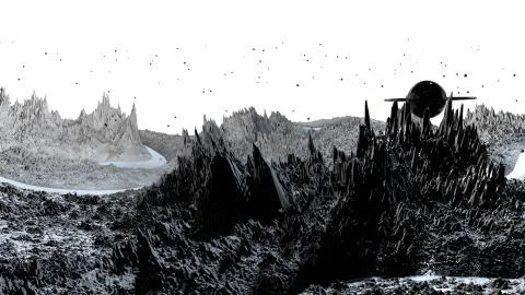 3d render of abstract planet surface. Very detailed sci fi or science fiction Stock Illustration