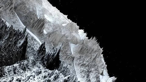 3d render of abstract planet surface. Very detailed sci fi or science fiction Illustrazione stock