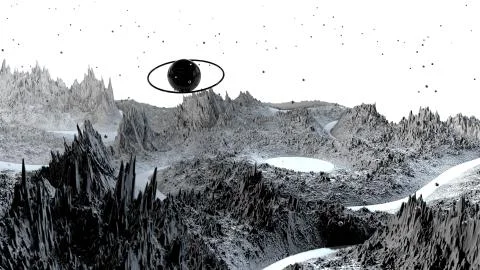 3d render of abstract planet surface. Very detailed sci fi or science fiction Illustrazione stock