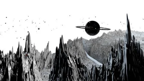 3d render of abstract planet surface. Very detailed sci fi or science fiction Illustrazione stock