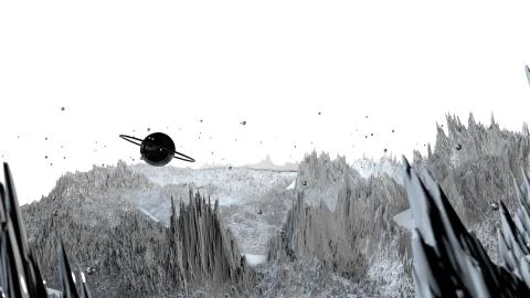 3d render of abstract planet surface. Very detailed sci fi or science fiction Stock Illustration