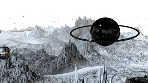 3d render of abstract planet surface. Very detailed sci fi or science fiction Stock Illustration