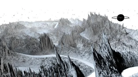 3d render of abstract planet surface. Very detailed sci fi or science fiction Stock Illustration