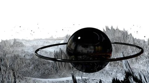 3d render of abstract planet surface. Very detailed sci fi or science fiction Stock Illustration