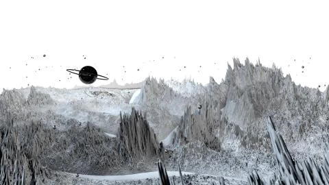 3d render of abstract planet surface. Very detailed sci fi or science fiction Stock Illustration