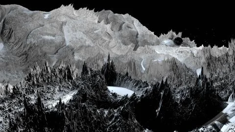 3d render of abstract planet surface. Very detailed sci fi or science fiction Stock Illustration