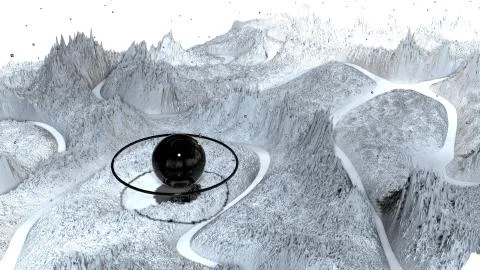 3d render of abstract planet surface. Very detailed sci fi or science fiction Stock Illustration
