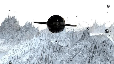 3d render of abstract planet surface. Very detailed sci fi or science fiction Stock Illustration