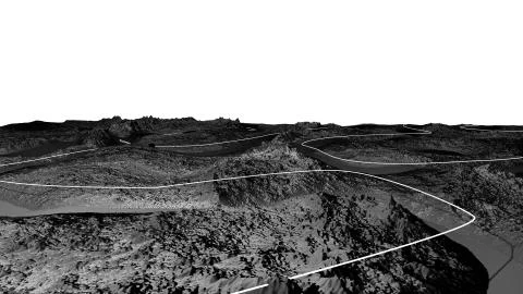 3d render of abstract planet surface. Very detailed sci fi or science fiction Stock Illustration