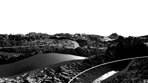 3d render of abstract planet surface. Very detailed sci fi or science fiction Stock Illustration