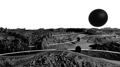 3d render of abstract planet surface. Very detailed sci fi or science fiction Stock Illustration