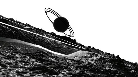 3d render of abstract planet surface. Very detailed sci fi or science fiction Stock Illustration