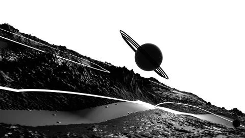 3d render of abstract planet surface. Very detailed sci fi or science fiction Stock Illustration