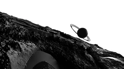 3d render of abstract planet surface. Very detailed sci fi or science fiction Illustrazione stock