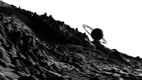 3d render of abstract planet surface. Very detailed sci fi or science fiction Illustrazione stock