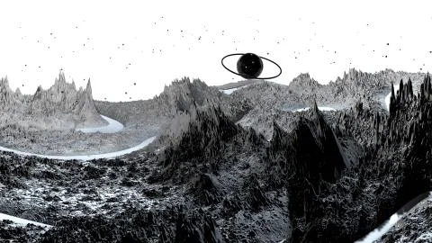 3d render of abstract planet surface. Very detailed sci fi or science fiction Stock Illustration