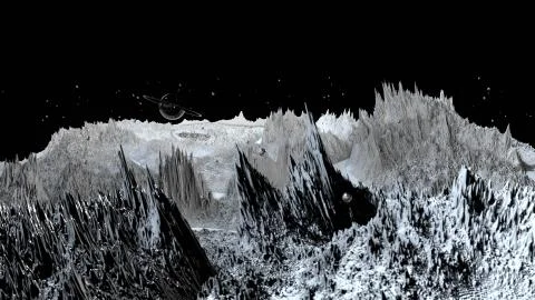 3d render of abstract planet surface. Very detailed sci fi or science fiction Stock Illustration