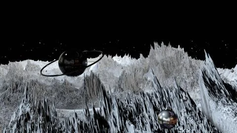 3d render of abstract planet surface. Very detailed sci fi or science fiction Stock Illustration