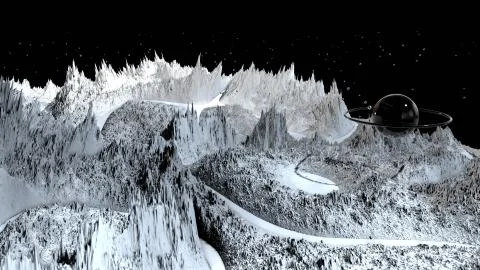 3d render of abstract planet surface. Very detailed sci fi or science fiction Stock Illustration