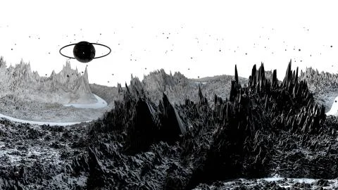 3d render of abstract planet surface. Very detailed sci fi or science fiction Stock Illustration
