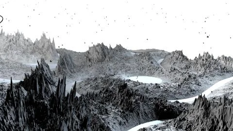 3d render of abstract planet surface. Very detailed sci fi or science fiction Illustrazione stock