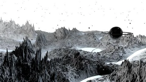 3d render of abstract planet surface. Very detailed sci fi or science fiction Stock Illustration