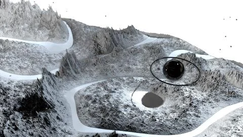 3d render of abstract planet surface. Very detailed sci fi or science fiction Illustrazione stock