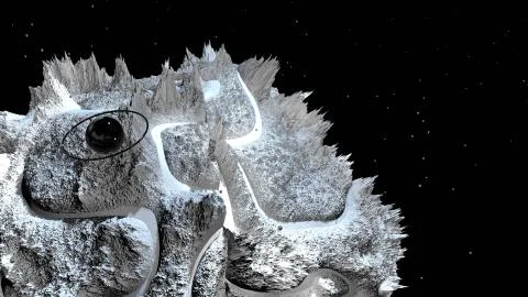 3d render of abstract planet surface. Very detailed sci fi or science fiction Stock Illustration