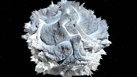 3d render of abstract planet surface. Very detailed sci fi or science fiction Stock Illustration