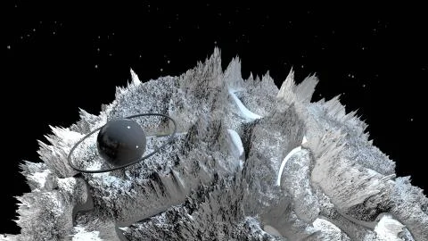 3d render of abstract planet surface. Very detailed sci fi or science fiction Illustrazione stock
