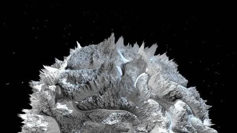 3d render of abstract planet surface. Very detailed sci fi or science fiction Stock Illustration