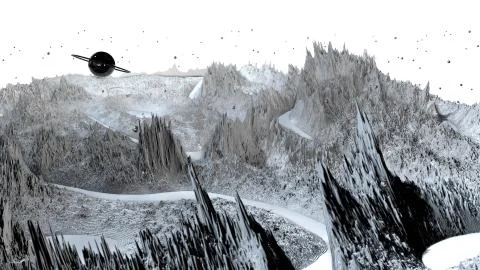 3d render of abstract planet surface. Very detailed sci fi or science fiction Stock Illustration