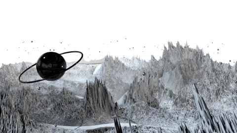 3d render of abstract planet surface. Very detailed sci fi or science fiction Illustrazione stock