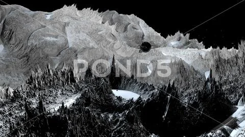 3d render of abstract planet surface. Very detailed sci fi or science fiction Stock Illustration