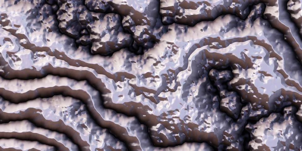 3d render of abstract planet surface science fiction background in greyscale Stock Illustration