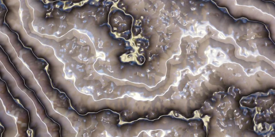 3d render of abstract planet surface science fiction background in greyscale Stock Illustration