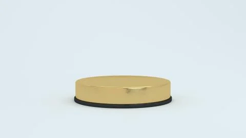 3d render abstract platforms with golden part. Realistic mock up for promotion Stock Illustration