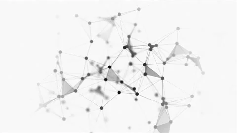 3D render of abstract Plexus black moving dots and lines geometrical shapes Stock Footage 147220673