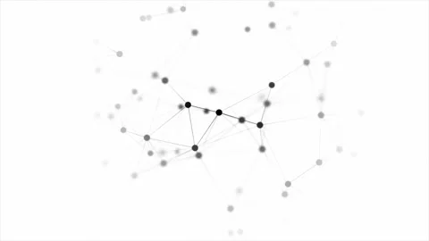3D render of abstract Plexus black moving dots and lines geometrical shapes Video stock 147235921