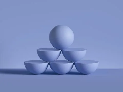 3d render, abstract primitive geometric shapes, violet background. 스톡 일러스트