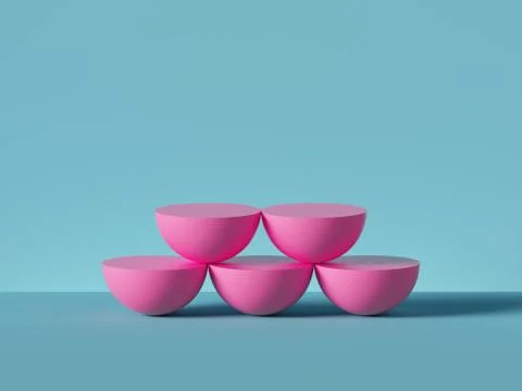 3d render, abstract primitive geometric shapes isolated on blue background. Stock Illustration