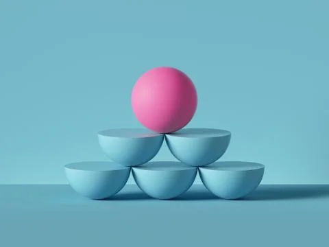 3d render, abstract primitive geometric shapes isolated on blue background. Stock Illustration