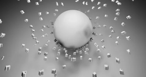 3d render abstract primitive reflective geometrical shape, spear explode effect Stock Footage 168930370