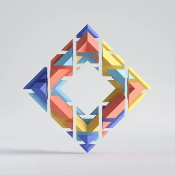 3d render, abstract random mosaic pieces, cracked rhombus, square shape Stock Illustration